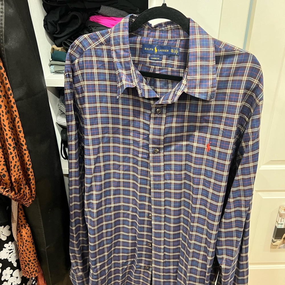 Ralph Lauren Men's Blue Plaid Shirt